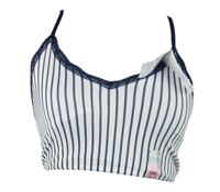 Nové - Dámská tmavomodro-bílá pruhovaná lambáda s krajkou Primark 