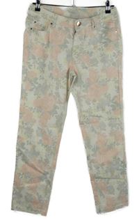 Dámské bílé květované skinny rifle 