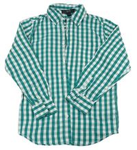 Smaragdovo-biela kockovaná košeľa bpc