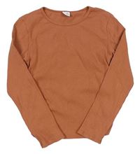 Oranžové rebrované crop tričko Zara