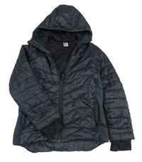 Čierna šusťákovo/softshellová zimná bunda s kapucňou Decathlon