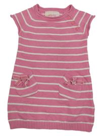 Ružové pruhované pletené šaty Early Days