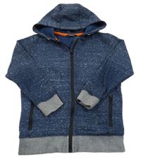 Tmavomodrá melírovaná prepínaci mikina s kapucňou George