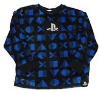 Černá vzorovaná sametová pyžamová mikina Plastation M&S