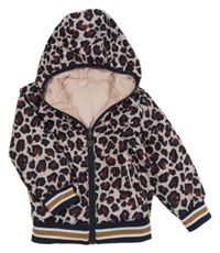 Svetloružová šušťáková jarná obojstranná bunda sflíčky a kapucňou Dirkje