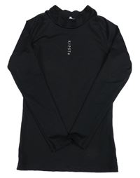 Čierne športové funkčné tričko s logom Kipsta