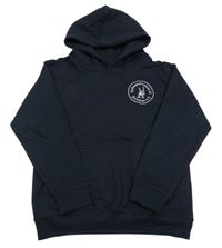 Tmavomodrá mikina s potlačou a kapucňou AWDis