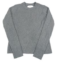 Tmavomodro-sivý melírovaný rebrovaný sveter Zara