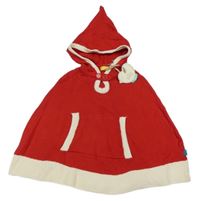 Nové - červeno-smotanové svetrové pončo