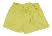 Žluté teplákové kraťasy se srdíčky KIDS