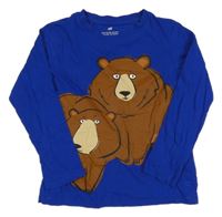 Tmavomodré tričko s medveďmi H&M