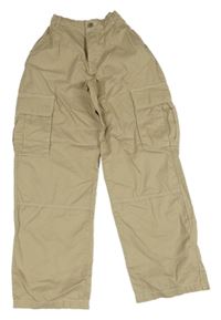 Béžové plátěné cargo kalhoty H&M