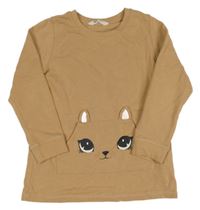 Hnedá mikina s mačkou H&M