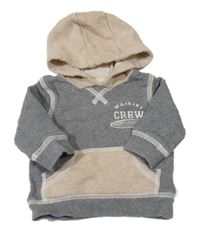 Sivo-béžová mikina s nápisom a kapucňou Carter's