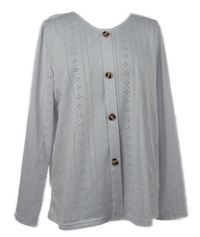 Dámska biela děrovaná blúzka s gombíkmi