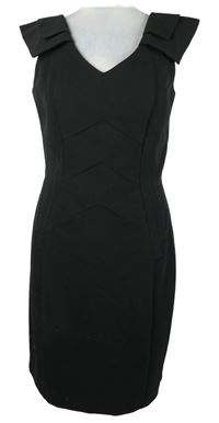 Dámské černé šaty s vrstvenými ramínky Warehouse