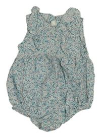 Barevný květovaný kraťasový overal