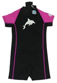 Černo-růžový neopren s delfínem 