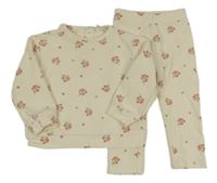 2set - Smetanová květovaná mikina + tepláky Lc waikiki