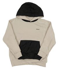 Svetlobéžová mikina s nápisom a kapucňou