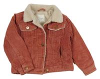 Cihlová manšestrová zateplená bunda Next