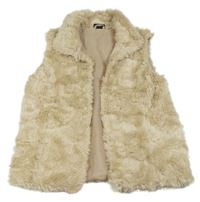 Béžová kožušinová podšitá vesta