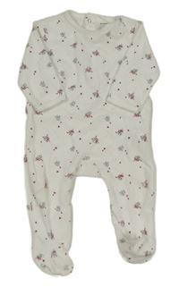 Bílý sametový overal s větvičkami Kiabi 