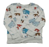 Sivá melírovaná mikina so zvieratkami C&A