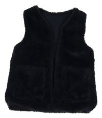 Tmavomodrá kožušinová podšitá vesta Dunnes