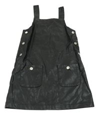 Čierne koženkové šaty s vreckami Matalan