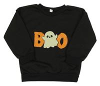 Čierna mikina s nápisom a duchem