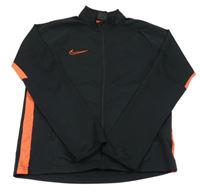 Černo-oranžová sportovní propínací mikina Nike