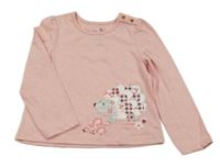 Světlerůžové melírované triko s ježkem Tu