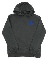 Tmavosivá mikina so psem a kapucňou