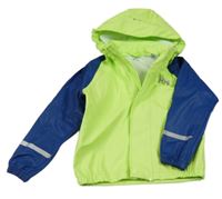 Neónově zeleno-tmavomodrá vodeodolná jarná bunda s kapucňou Helly Hansen