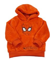 Červená chlpatá mikina so Spidermanem a kapucňou Marvel