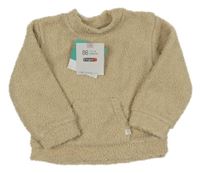 Nové - Béžová huňatá podšitá mikina s vreckom Ergee