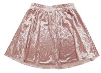 Svetloružová zamatová sukňa H&M