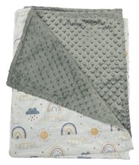 Šedá minky oboustranná deka 