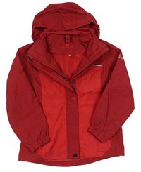 Červená šušťáková jarná bunda s kapucňou