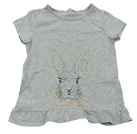 Sivé melírované tričko so zajačikom John Lewis