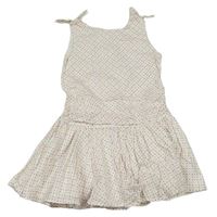 Biele bodkované plátenné šaty Mothercare