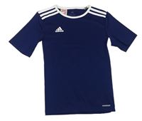 Tmavomodro-bílé funkční sportovní tričko s logem Adidas