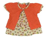 Oranžovo-béžová tunika s kytičkami Spunky kids