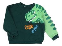 Tmavozelená mikina s dinosaurom zn. H&M