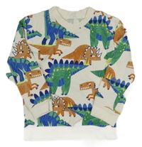 Biela mikina s dinosaurami H&M