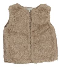 Staroružová kožešinovo/pletená vesta Primark
