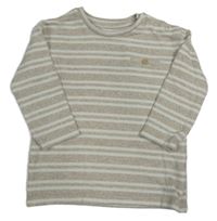 Béžovo-biely pruhovaný sveter George