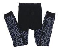 Čierne pančuskové legíny so srdiečkami