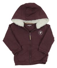 Vínová propínací mikina s kapucí Staccato 